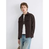 LC Waikiki Kahverengi Loose Fit Erkek Gabardin Gömlek Ceket - 2XL