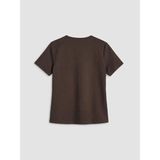 LC Waikiki Kahverengi Metal Aplikeli Soft Touch Kadın Tişört - 4XL