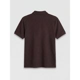 LC Waikiki Kahverengi Polo Yaka Erkek Dokulu Tişört