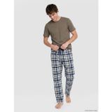 LC WAIKIKI Kahverengi Regular Fit Ekose Erkek Pijama Takımı