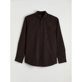 LC Waikiki Kahverengi Regular Fit Keten Karışımlı Erkek Gömlek (S6) - Dark