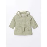 LC Waikiki Kapüşonlu Kız Bebek Mont - Yeşil - 9 - 12 Ay