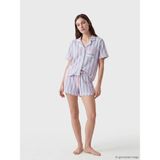 LC Waikiki Karışık Gömlek Yaka Çizgili Kadın Şortlu Pijama Takımı