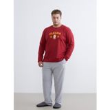 Lc Waıkıkı Kırmızı Büyük Beden Standart Kalıp Galatasaray Baskılı Erkek Pijama Takımı