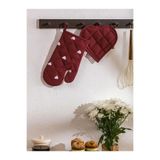 LC Waikiki Kırmızı Kalp Baskılı Fırın Eldiveni Ve Tutaç (S6)