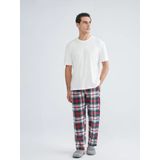 LC Waikiki Kırmızı Standart Kalıp Ekose Erkek Pijama Alt