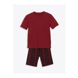LC Waikiki Kırmızı Standart Kalıp Erkek Şortlu Pijama Takımı