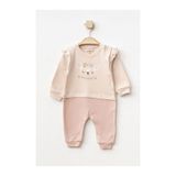 LC Waikiki Kız Bebek Çıtçıtlı Desenli Patikli Tulum 0 Ay 6 Ay