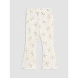 LC Waikiki Kız Bebek Ispanyol Paça Desenli Tayt Pantolon (W6) - Ekru - 2 - 3 Yaş - Dropsuz