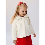 Lc Waikiki Kız Bebek Pelüş Mont Ekru Renk Bebe Yaka Uzun Kollu 2 - 3 Yaş Model