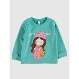 LC Waikiki Kız Bebek Sweatshirt - 6 - 9 Ay - Su Yeşili