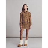 LC Waikiki Kız Çocuk Ceket Uzun Kol Kahverengi Süet Görünümlü Casual Stil Loose Kalıp - Çok Renkli