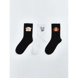 LC Waikiki Köpek Desenli Kadın Soket Çorap 3 Lü (W6) - Black