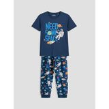 LC Waikiki Lacivert Baskılı Erkek Çocuk Pijama Takım - 8 - 9 Yaş