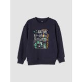 LC WAIKIKI Lacivert Baskılı Erkek Çocuk Sweatshirt