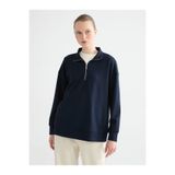 LC Waikiki Lacivert Dik Yaka Kadın Sweatshirt