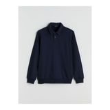 LC Waikiki Lacivert Polo Yaka Erkek Sweatshirt