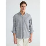 LC Waikiki Lacivert Regular Fit Çizgili Erkek Gömlek - Lacivert Çizgili - 2XL