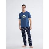 LC Waikiki Lacivert Regular Fit Snoopy Baskılı Erkek Pijama Takımı (S6) - Navy - 2XL