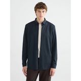 LC Waikiki Lacivert Slim Fit Çizgili Erkek Gömlek