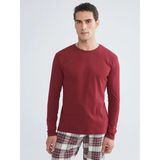 LC Waikiki Lc Waıkıkı Bordo Standart Kalıp Erkek Pijama Takımı