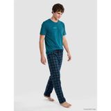LC Waikiki Lc Waıkıkı Lacivert Regular Fit Ekose Erkek Pijama Takımı - 2XL