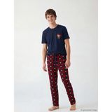 LC Waikiki Lc Waıkıkı Lacivert Standart Kalıp Ayı Teddy Baskılı Erkek Pijama Takım