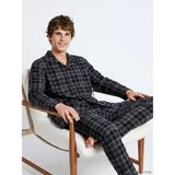 LC Waikiki Lc Waıkıkı Siyah Standart Kalıp Ekose Erkek Pijama Takımı