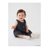 LC Waikiki LCW baby Antrasit Fiyonk Detaylı Kız Bebek Jean Elbise