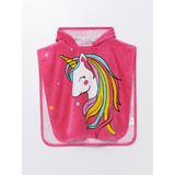 LC Waikiki Lcw Baby Baskılı Kız Bebek Kapüşonlu Plaj Havlusu - Açık Pembe - 0 - 1 Yaş