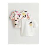 LC Waikiki LCW baby Bej Meyve Baskılı Kız Bebek Bluz 2'li