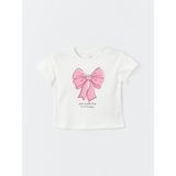 LC Waikiki Lcw Baby Bisiklet Yaka Baskılı Kısa Kollu Kız Bebek Tişört - 6 - 12 Ay - Ekru