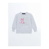 LC Waikiki LCW baby Bisiklet Yaka Baskılı Kız Bebek Sweatshirt