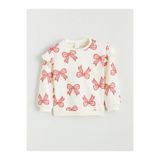 LC Waikiki LCW baby Bisiklet Yaka Desenli Kız Bebek Sweatshirt