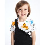 LC Waikiki Lcw Baby Bisiklet Yaka Kısa Kollu Baskılı Erkek Bebek Tişört - Beyaz - 4 - 5 Yaş