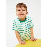 LC Waikiki Lcw Baby Bisiklet Yaka Kısa Kollu Çizgili Erkek Bebek Tişört - Green - 2 - 3 Yaş
