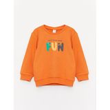 LC Waikiki Lcw Baby Bisiklet Yaka Uzun Kollu Baskılı Erkek Bebek Sweatshirt - 1 - 2 Yaş - Turuncu