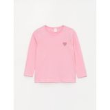 LC Waikiki Lcw Baby Bisiklet Yaka Uzun Kollu Baskılı Kız Bebek Tişört - Pembe - 1 - 1,5 Yaş