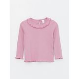 LC Waikiki Lcw Baby Bisiklet Yaka Uzun Kollu Kız Bebek Tişört - Lila - 1 - 1,5 Yaş
