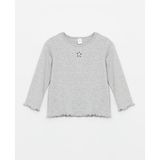 LC Waikiki Lcw Baby Bisiklet Yaka Uzun Kollu Kız Bebek Tişört - Silver - 6 - 12 Ay