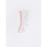 LC Waikiki Lcw Baby Desenli Kız Bebek Diz Altı Çorap 2'li - 3 - 4 Yaş - Pink