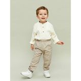 LC Waikiki Lcw Baby Ekru Hakim Yaka Müslin Erkek Bebek Tişört ve Pantolon 2'l - 18 - 24 Ay
