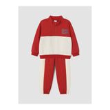 LC Waikiki LCW baby Kırmızı Renk Bloklu Erkek Bebek Sweatshirt Ve Eşofman Altı