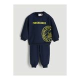 LC Waikiki LCW baby Lacivert Bisiklet Yaka Fenerbahçe Baskılı Erkek Bebek Sweatshirt ve Eşofman Alt 2'li