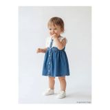 LC Waikiki Lcw Baby Mavi Bebe Yaka Nakışlı Jean Kız Bebek Elbise
