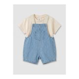 LC Waikiki LCW baby Mavi Erkek Bebek Jean Salopet Ve Tişört Takımı