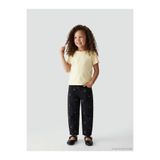LC Waikiki LCW baby Siyah Balloon Fit Nakışlı Kız Çocuk Jean Pantolon