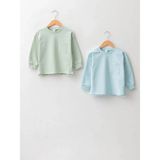 LC Waikiki Lcw Baby Yeşil Bisiklet Yaka Uzun Kollu Basic Erkek Bebek Sweatshirt 2'li - Çok Renkli - 12 - 18 Ay