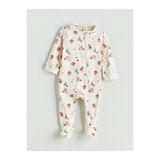 LC Waikiki LCW babyEkru Yılbaşı Temalı Kız Bebek Tulum