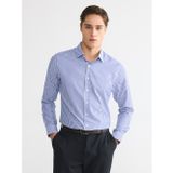 LC Waikiki LCW BUSINESS Lacivert Slim Fit Çizgili Gabardin Erkek Gömlek